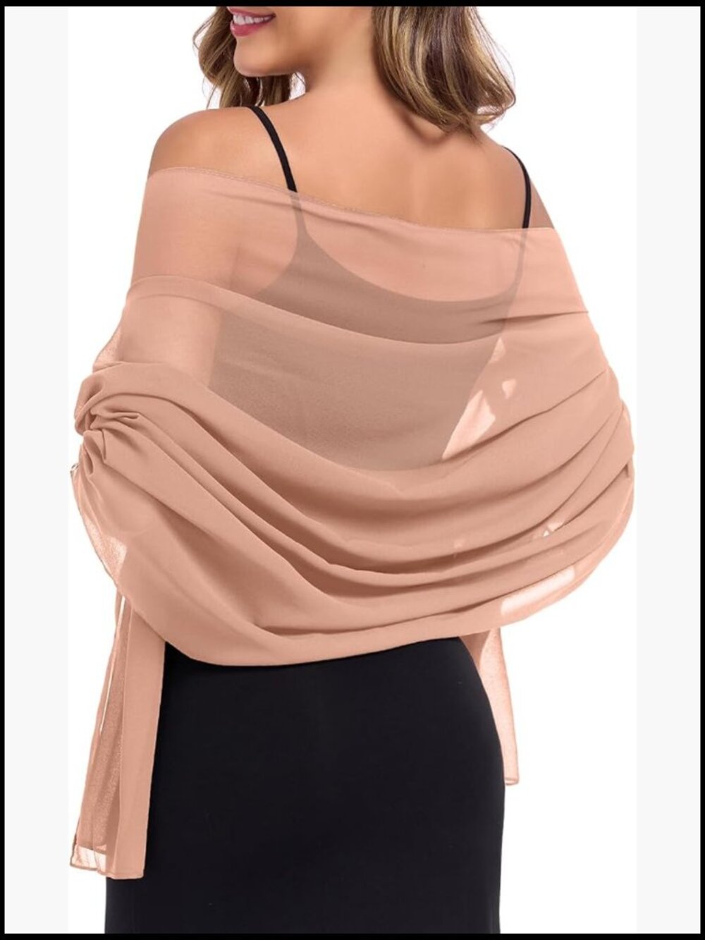 Sheer Wrap Shawl in Blush Pink - Lightweight Evening Scarf